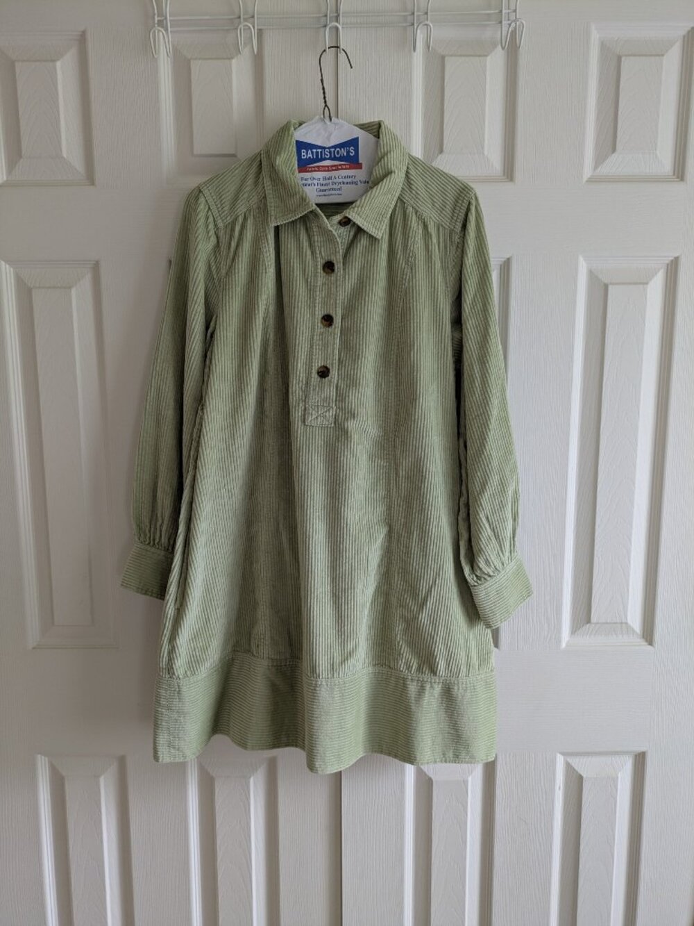 Land's End Corduroy Sage Green Dress in Medium